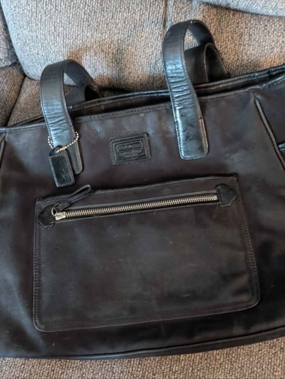 Coach Black Nylon & Leather Tote